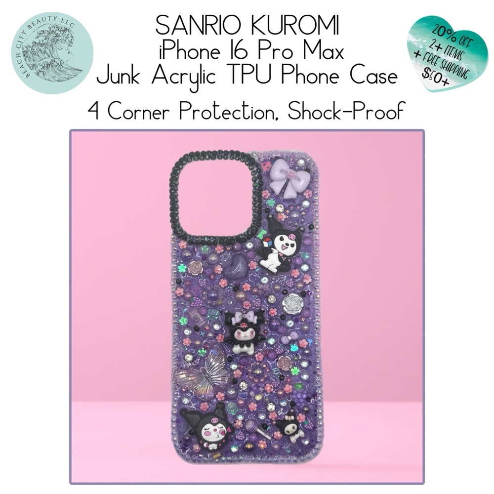 SANRIO KUROMI iPhone 16 Pro Max Junk Acrylic TPU Phone Case
